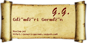 Gömöri Germán névjegykártya